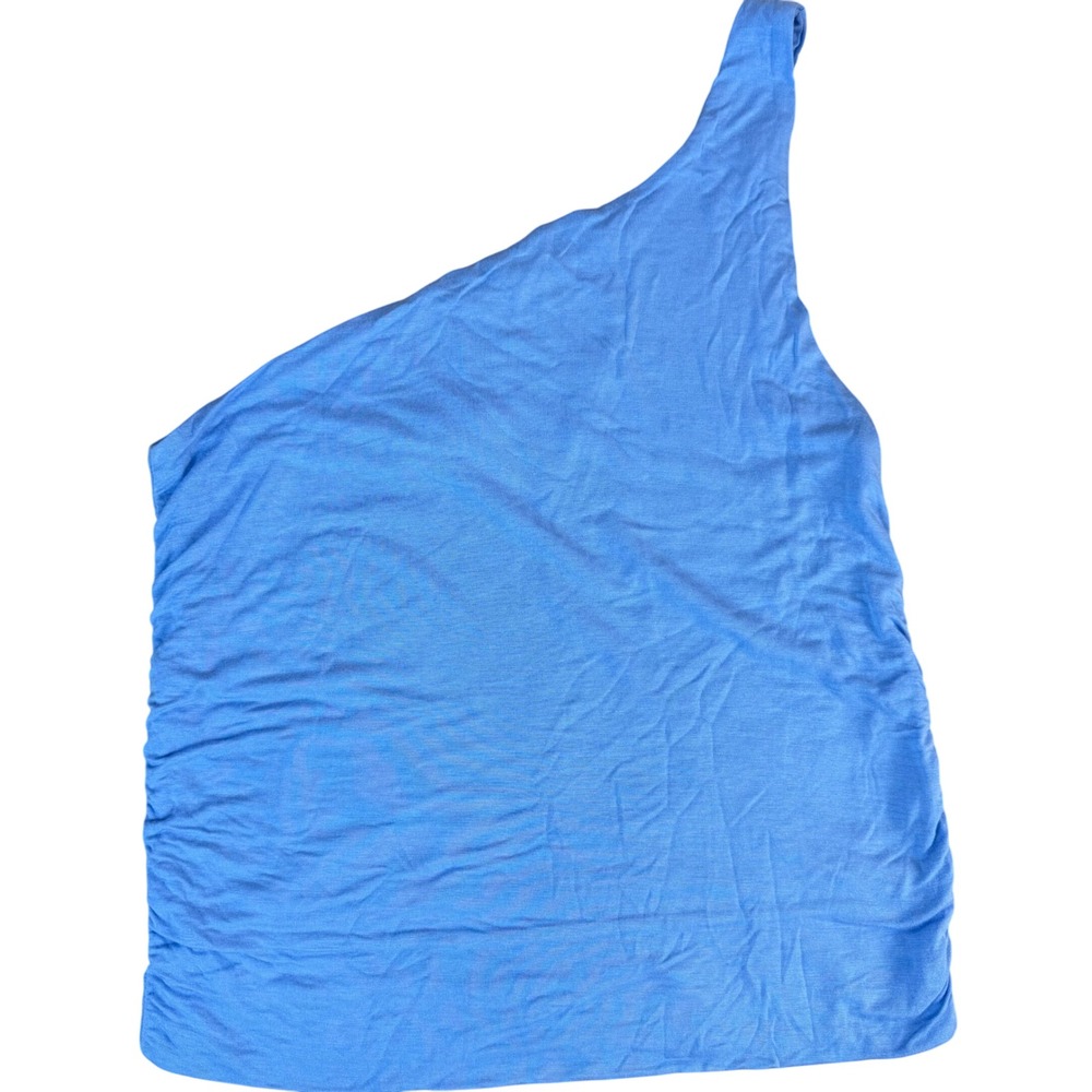SALE American Eagle Outfitters Soft Sexy One Shoulder Ruched Blue Tank Top Lg